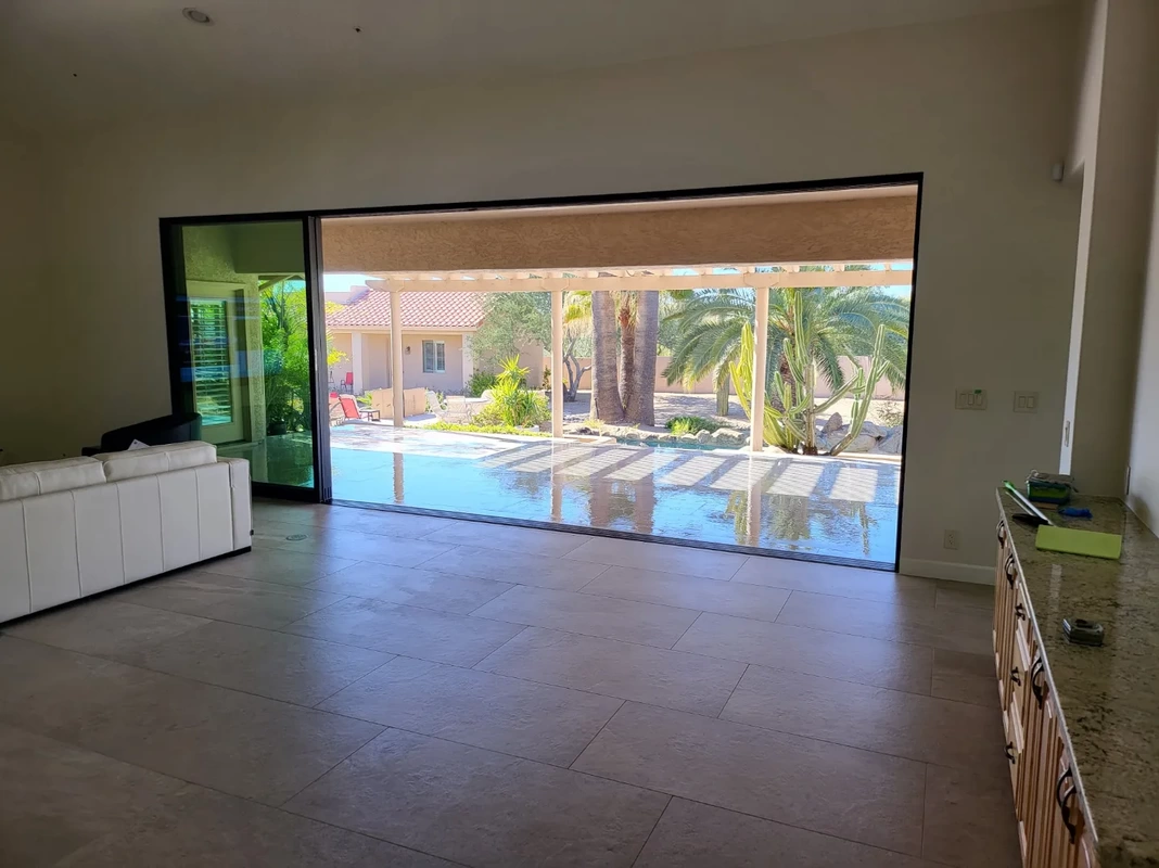 large glass retractable glass walls by Dream Walls Arizona.